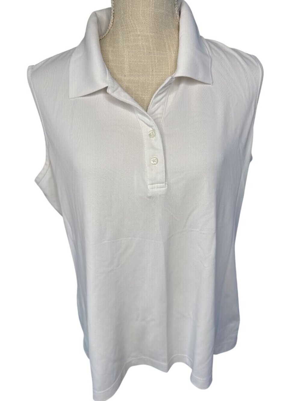 Greg Norman Womens White Sleeveless Golf Polo Shirt XXL Play Dry